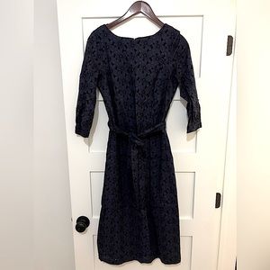 Boden Navy Floral Lace Dress - Size 8